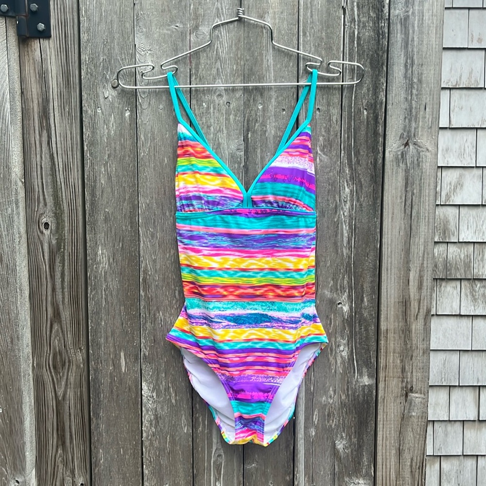 Starlet Multi-Colored I LOVE LA One-Piece Swimsuit,OneSize,NWT